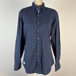 ❤️ A Fish Named Fred Elegant Blue Patterned Men's Shirt M